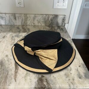 Vintage Chapeau Creations Dark Navy & Tan Hat